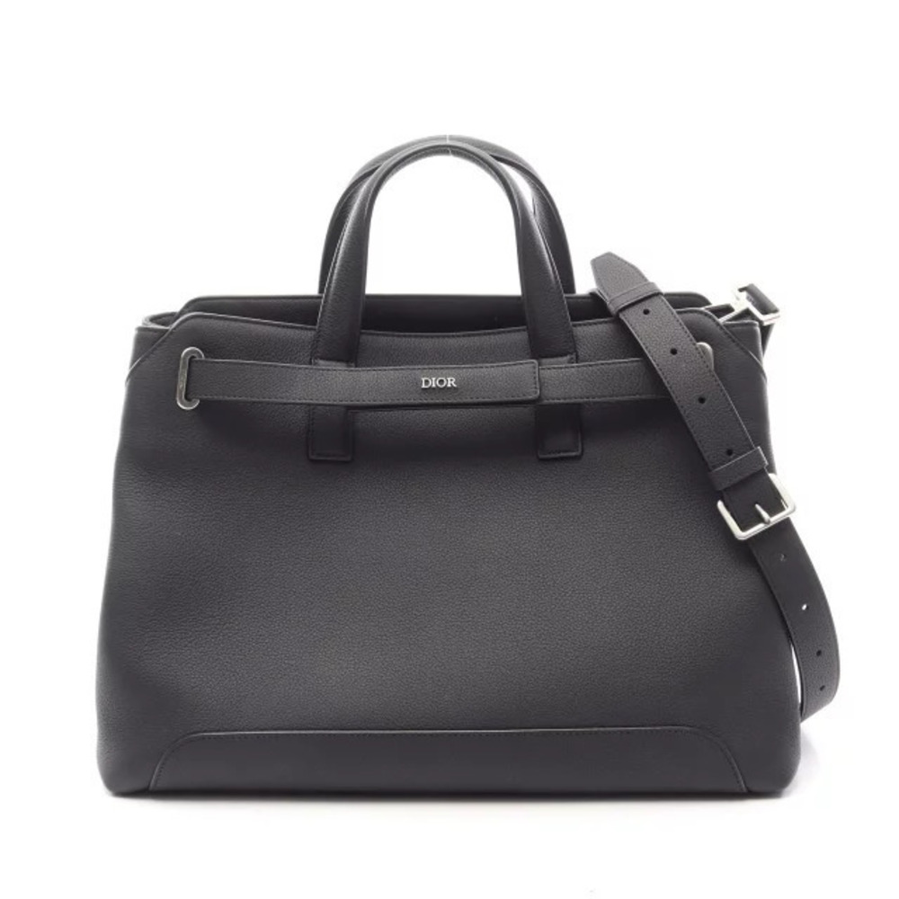 Christian Dior Normandie Tote Bag Leather Black